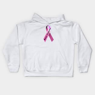 pink breast cancer ribbon Kids Hoodie